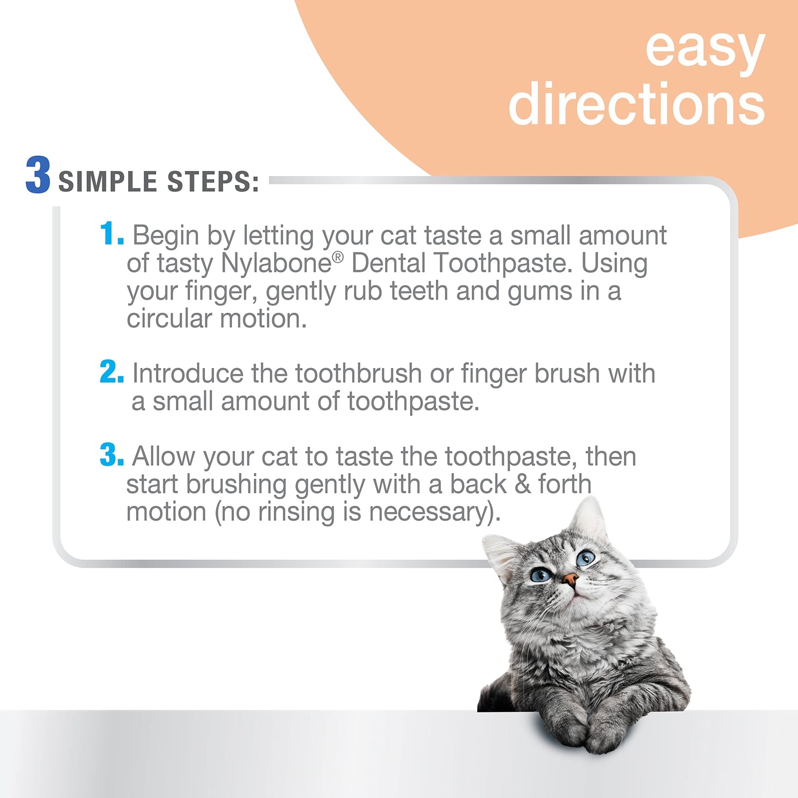 Nylabone Cat Toothbrush and Toothpaste Dental Care Kit for Fresh Breath