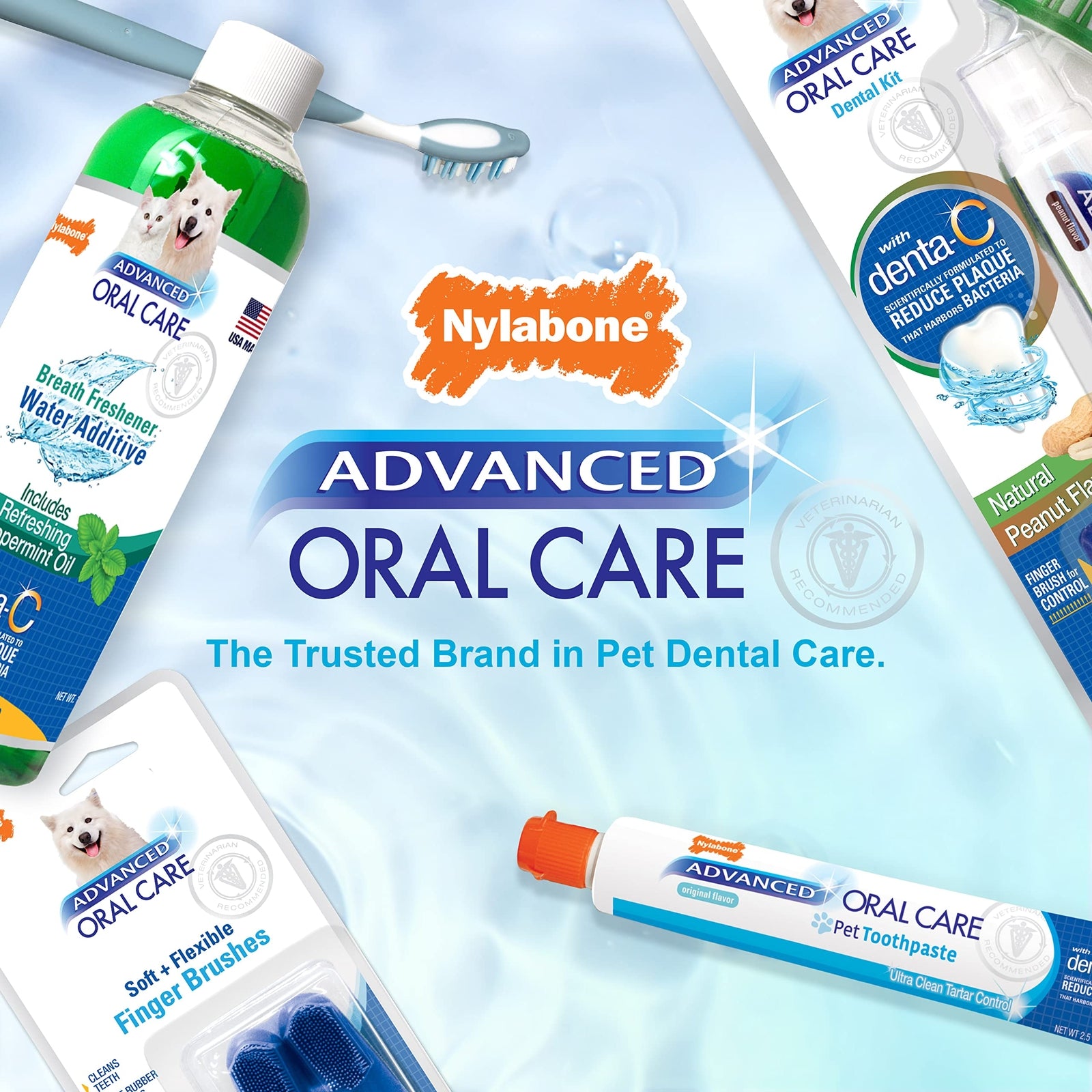 Nylabone Cat Toothbrush and Toothpaste Dental Care Kit for Fresh Breath