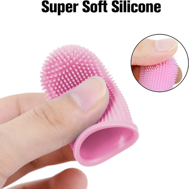 Pet Dog Cat 360º Finger Brush Toothbrush Full Surround Silicone Bristles Oral