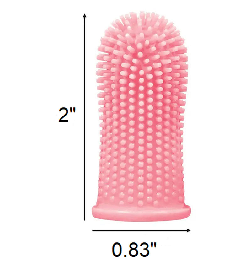 Pet Dog Cat 360º Finger Brush Toothbrush Full Surround Silicone Bristles Oral